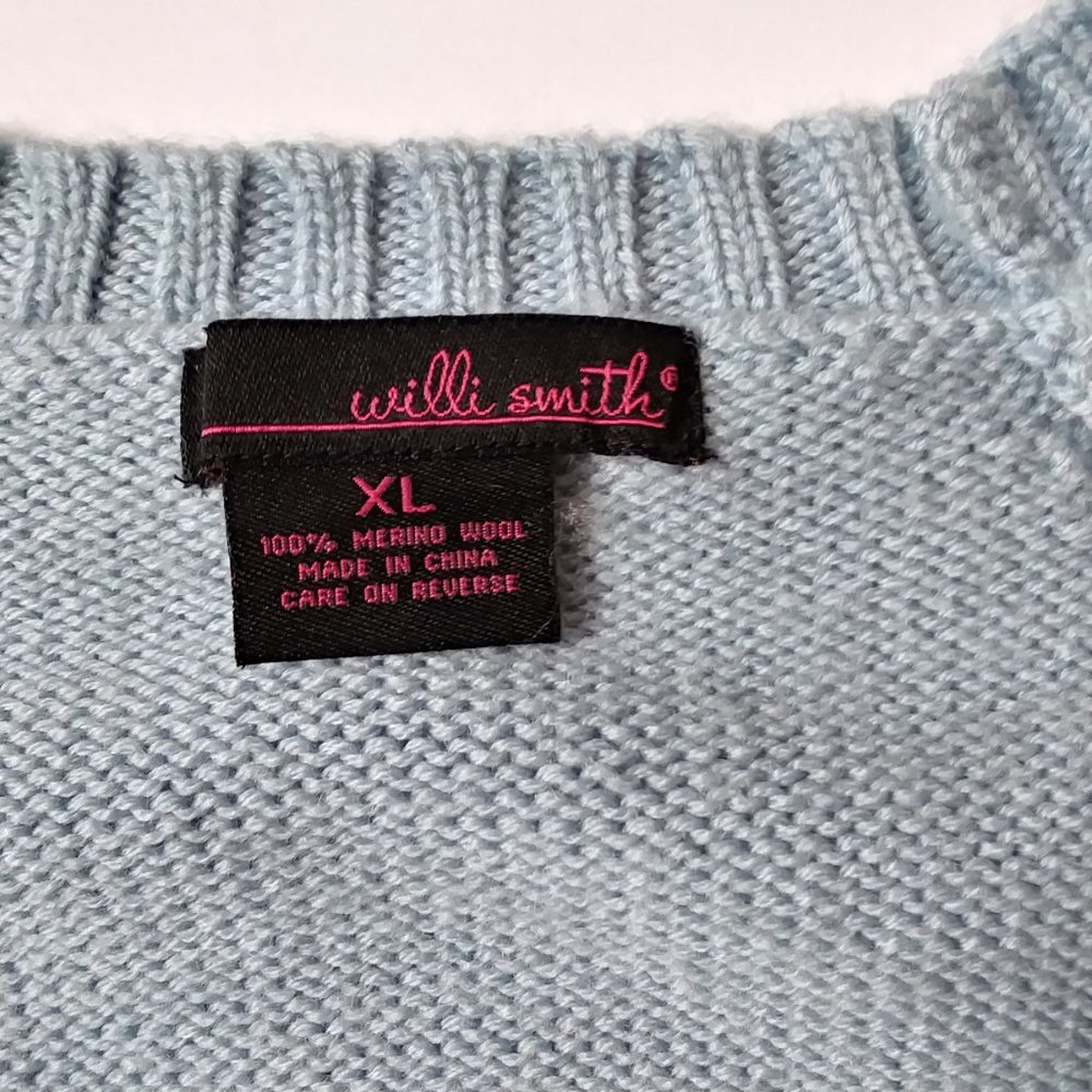 Willi Smith XL Light Blue Merino Wool Sweater - Picture 6 of 13